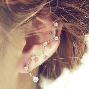 Gold + Silver Rhinestone Constellation Star Ear Cuff